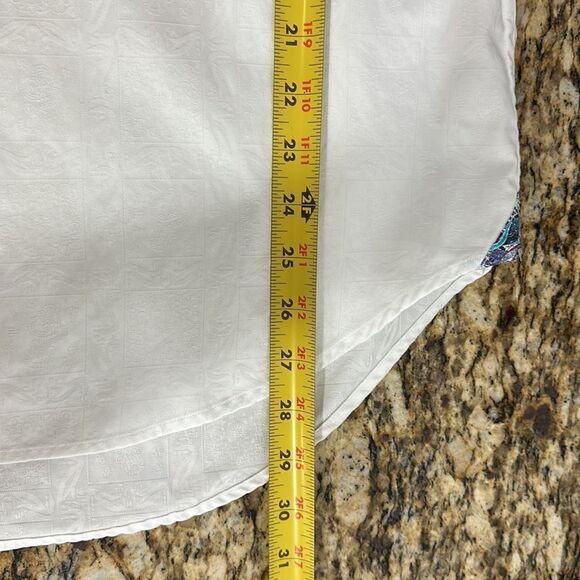 Robert Graham White Cotton Damask Long Sleeve Button Down Shirt Size 2XL - Picture 12 of 12